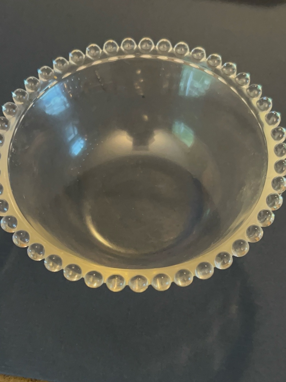 Vintage Imperial Glass Comp “Candlewick” Pattern sm glass bowl with beaded rim